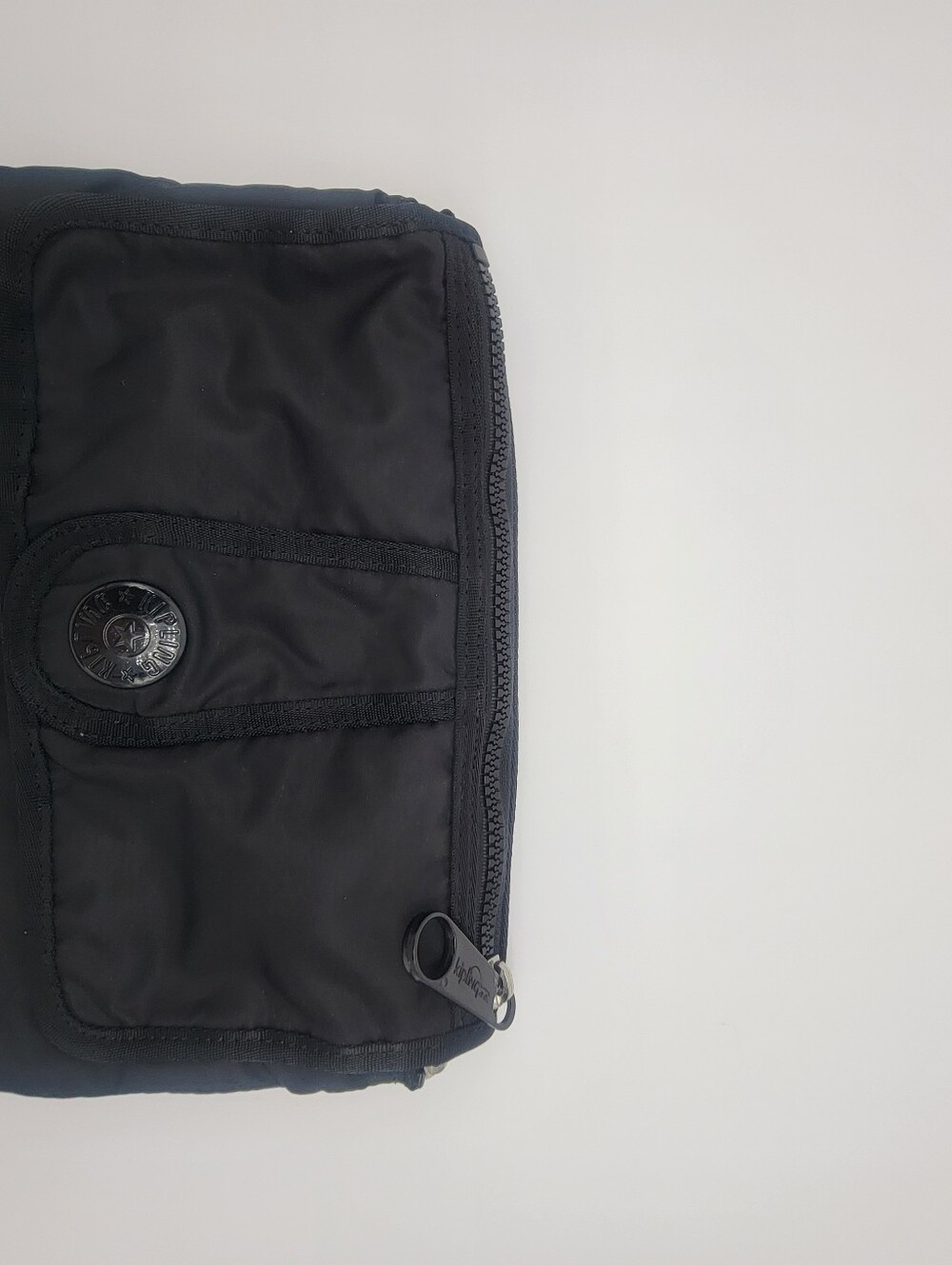 Women's Black Nylon Zip Pouch